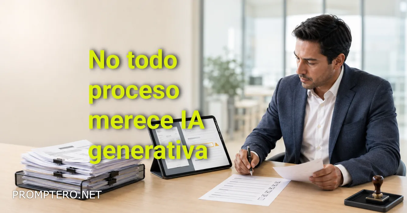 La automatización de procesos con IA generativa necesita validar la interpretación antes de activar una acción operativa.